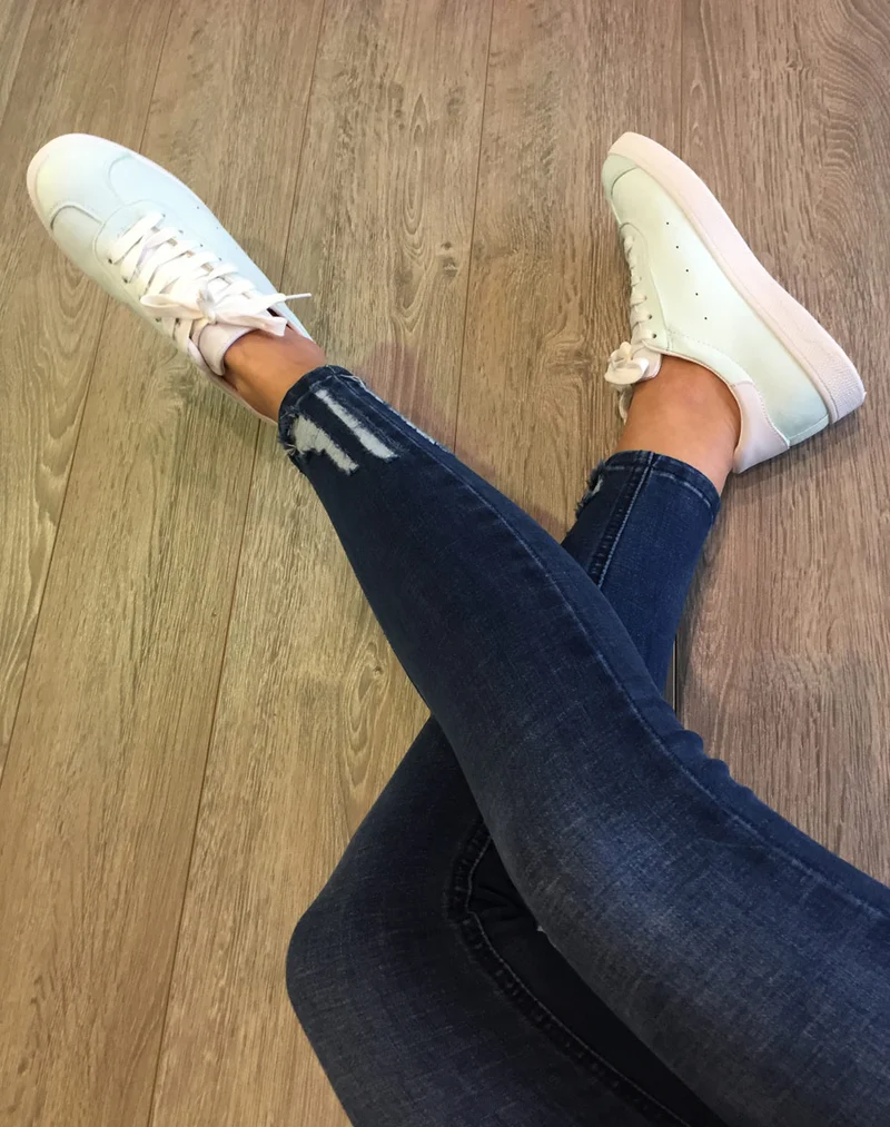 Sneakers en suédine vert eau