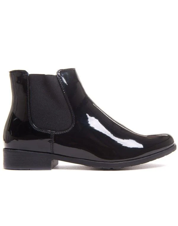 Bottines chelsea noire vernies