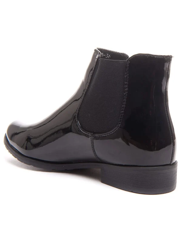 Bottines chelsea noire vernies