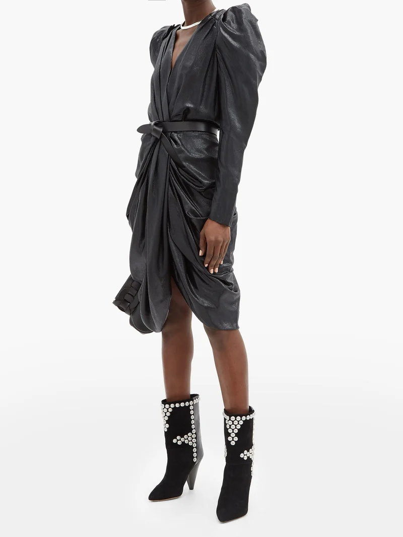 Layo studded cone-heel suede calf boots