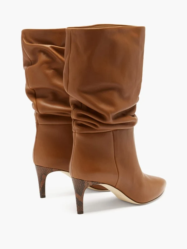 Slouchy leather boots