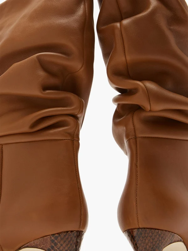 Slouchy leather boots