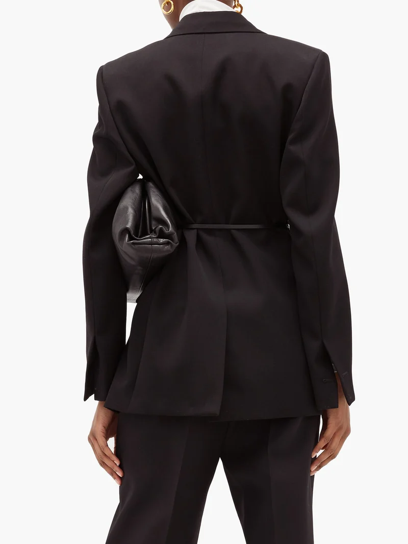 Oversized grain de poudre tuxedo jacket