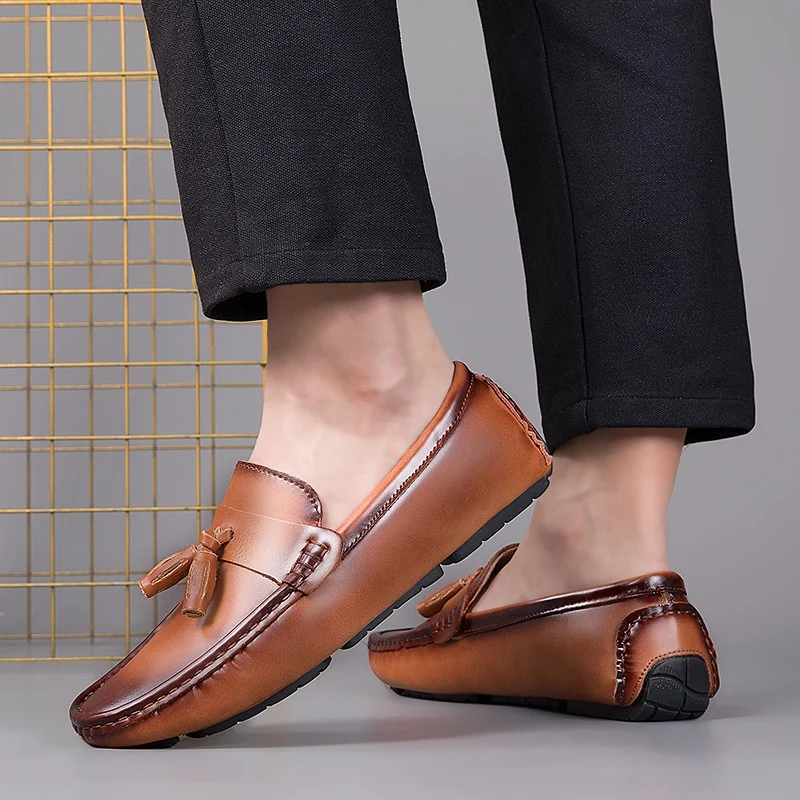 Godasse chaussure mocassins en cuir G-CMH-6