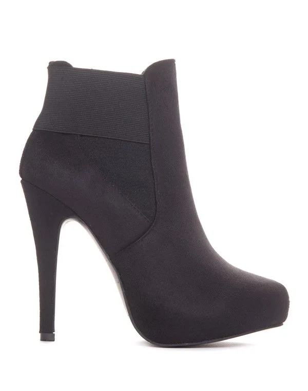 Bottines à talon fin et bande élastique