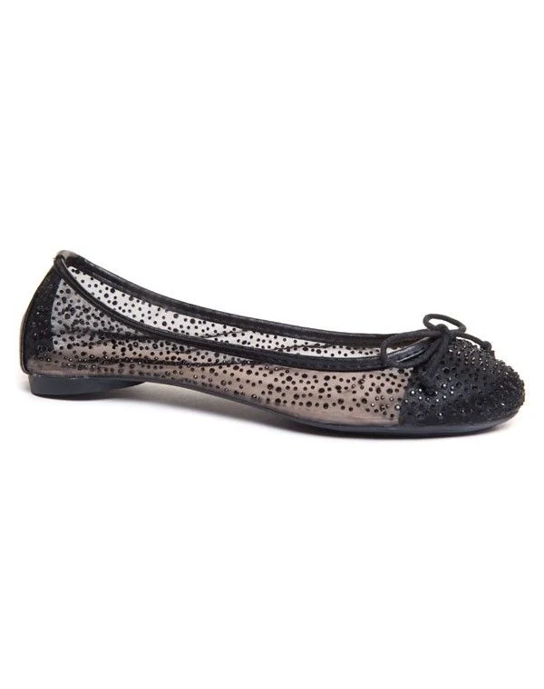 Chaussures femme Belluci: Ballerines noires transparentes