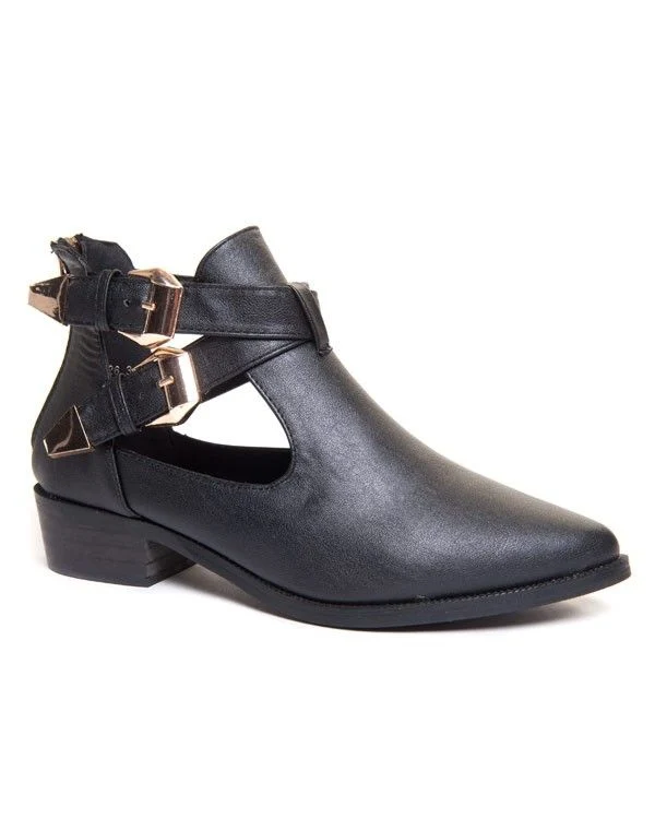 Chaussure femme Ideal: Bottines ajourées noires