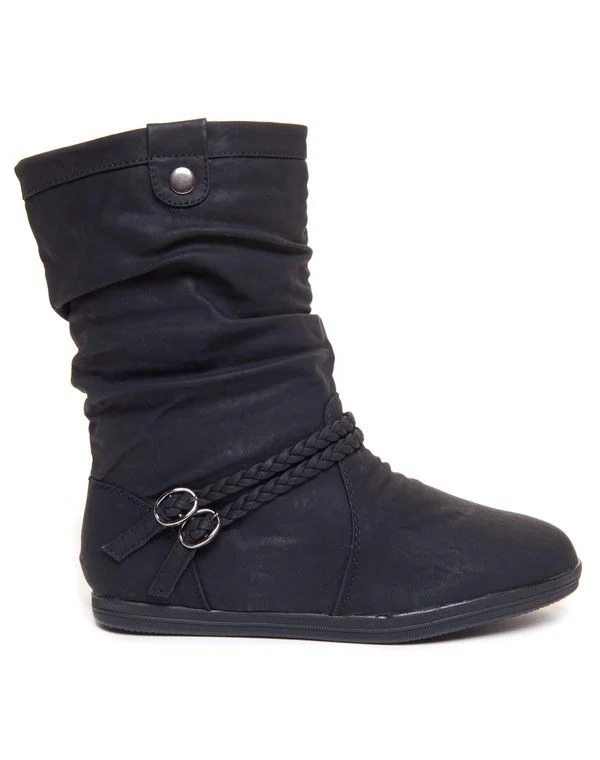 Bottes Noire Alicia Shoes avec tresses