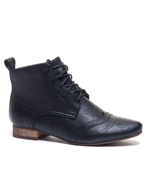 Bottines richelieu montantes noir Idéal