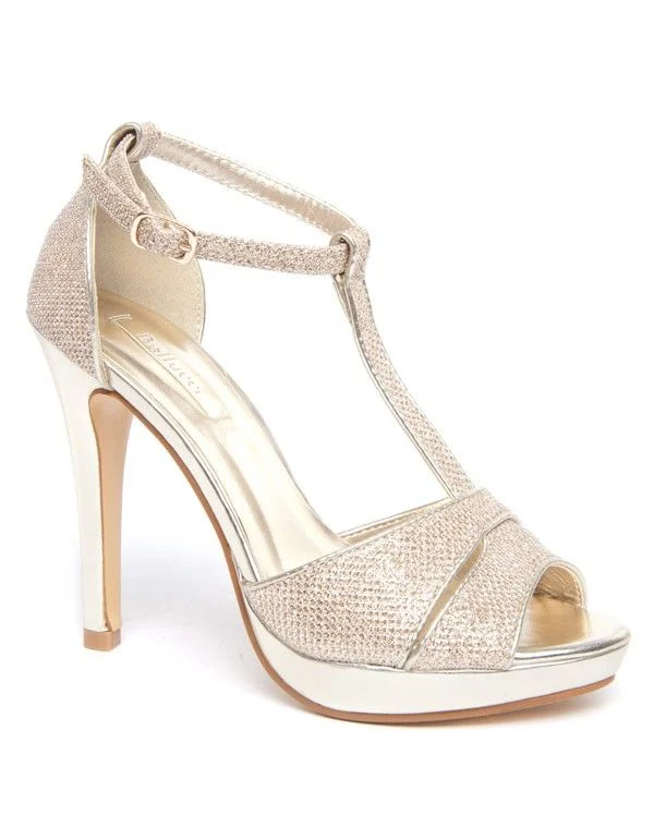 Chaussure femme Bellucci: Escarpin champagne ouvert