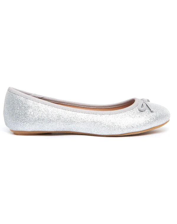 Ballerine femme Cocoperla argent avec paillettes et noeud