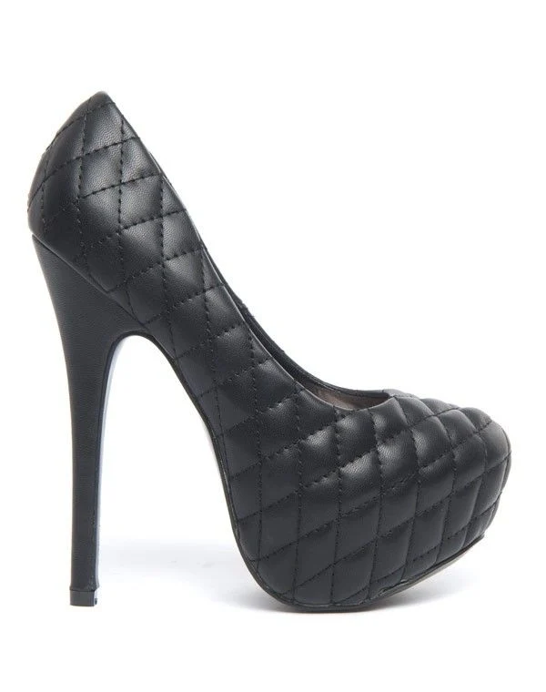 Chaussure femme Bai Wei: Escarpins noir matelassé