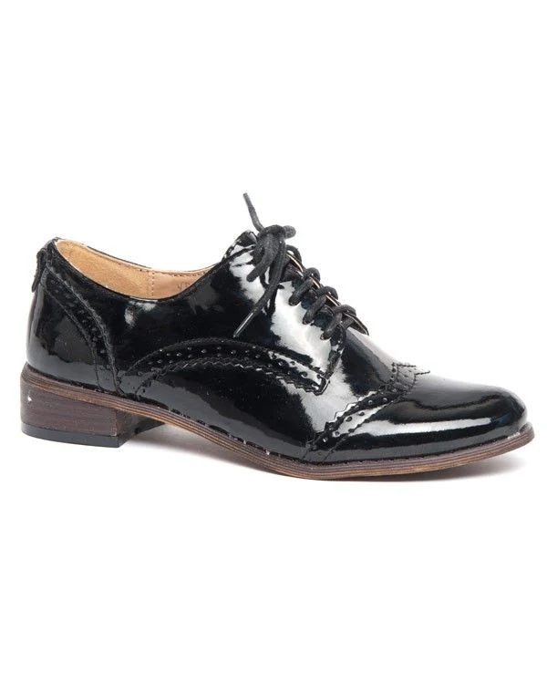 Derby style richelieu Ideal vernies talon court et plat