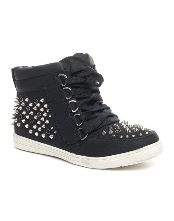 Chaussure femme Cocoperla: Basket cloutée noire
