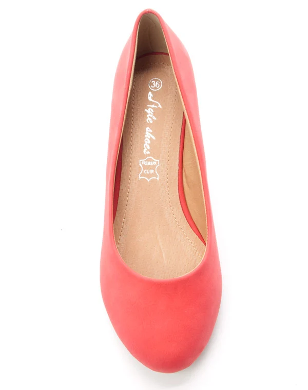 Chaussures femme Style Shoes: Escarpin compensée corail