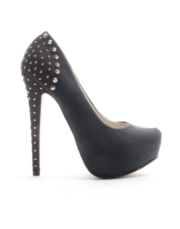 Chaussures femme Sinly: Escarpin clouté - noir