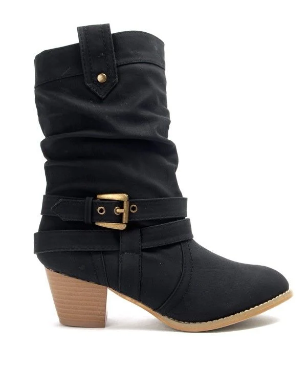 Chaussures femme Libra Pop: Botte à petit talon - noir