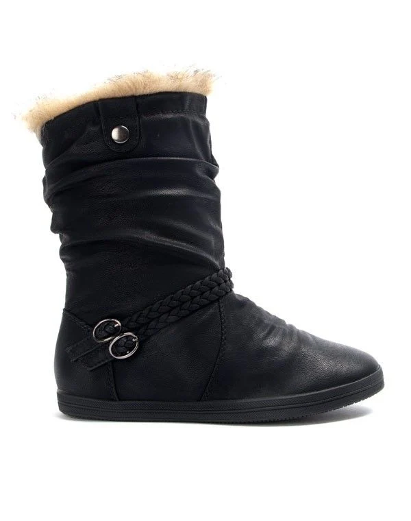 Chaussure femme Libra Pop: Botte style basket - noir