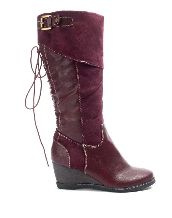 Chaussures femme Bruna Rossi: Bottes compensées - bordeaux