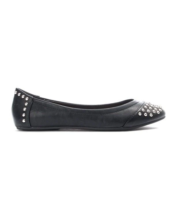Chaussures femme Sinly: Ballerine clouté noire