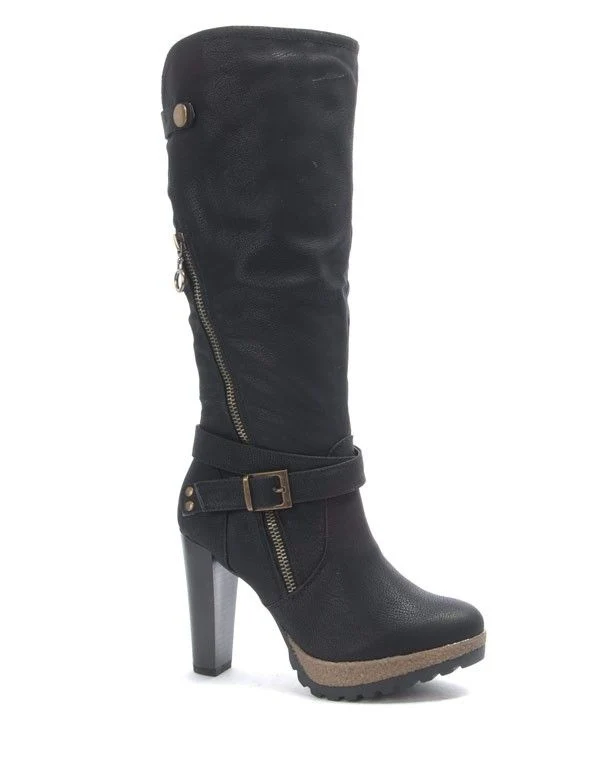 Chaussure femme Sinly: Botte à talon noire