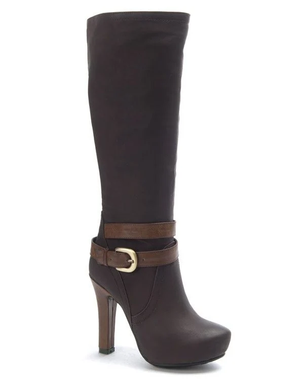 Chaussure femme SunriseC: Botte à talon marron