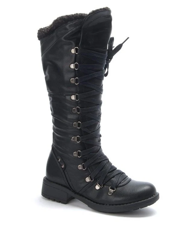 Chaussure femme Dazawa: Botte à lacet noire