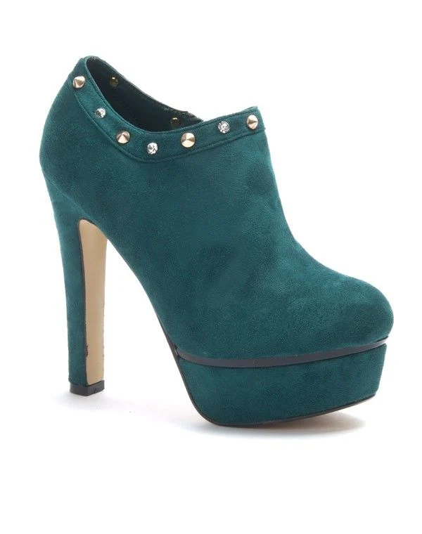 Chaussure femme Jennika: Bottine à talon vert