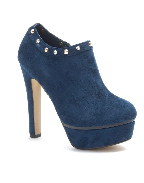 Chaussure femme Jennika: Bottine à talon bleu