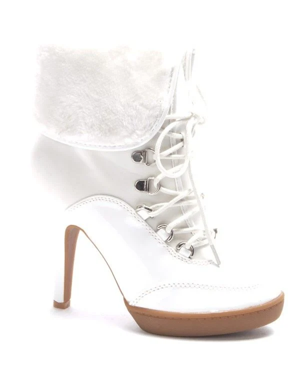 Chaussure femme Jennika: Botte fourré blanc