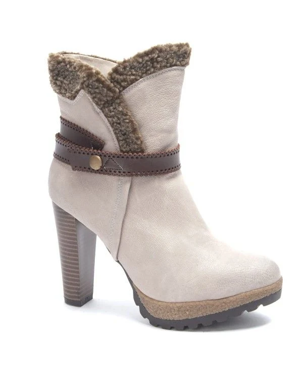 Chaussure femme Sinly: Botte à talon beige