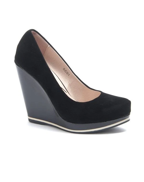 Chaussure femme Sinly: Escarpin compensé noir