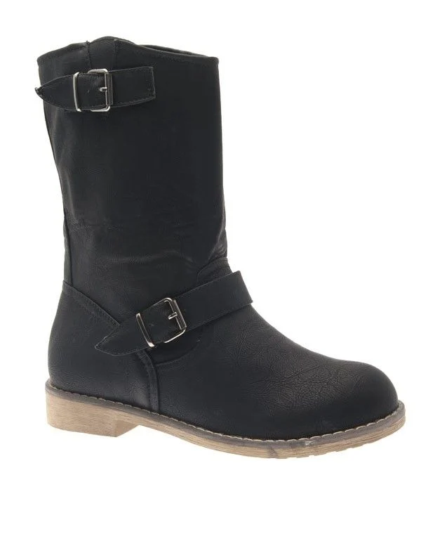Chaussure femme Abloom: Botte plate noire