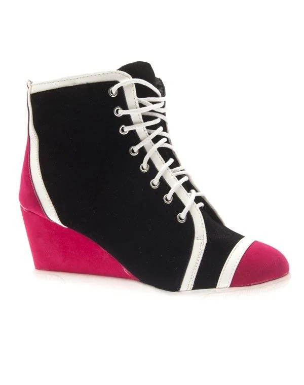 Chaussures femme Metalika: Baskets à talons compensés noir
