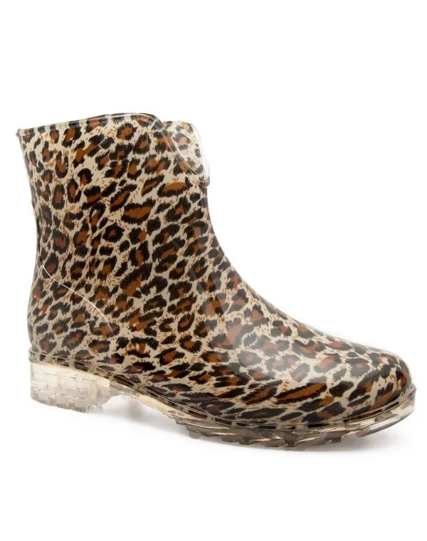 Chaussures femmes Raxmax: Bottes de pluie léopard