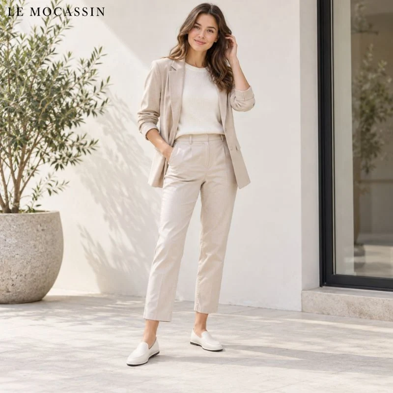 Mocassins Fins Et Légers En Cuir Véritable