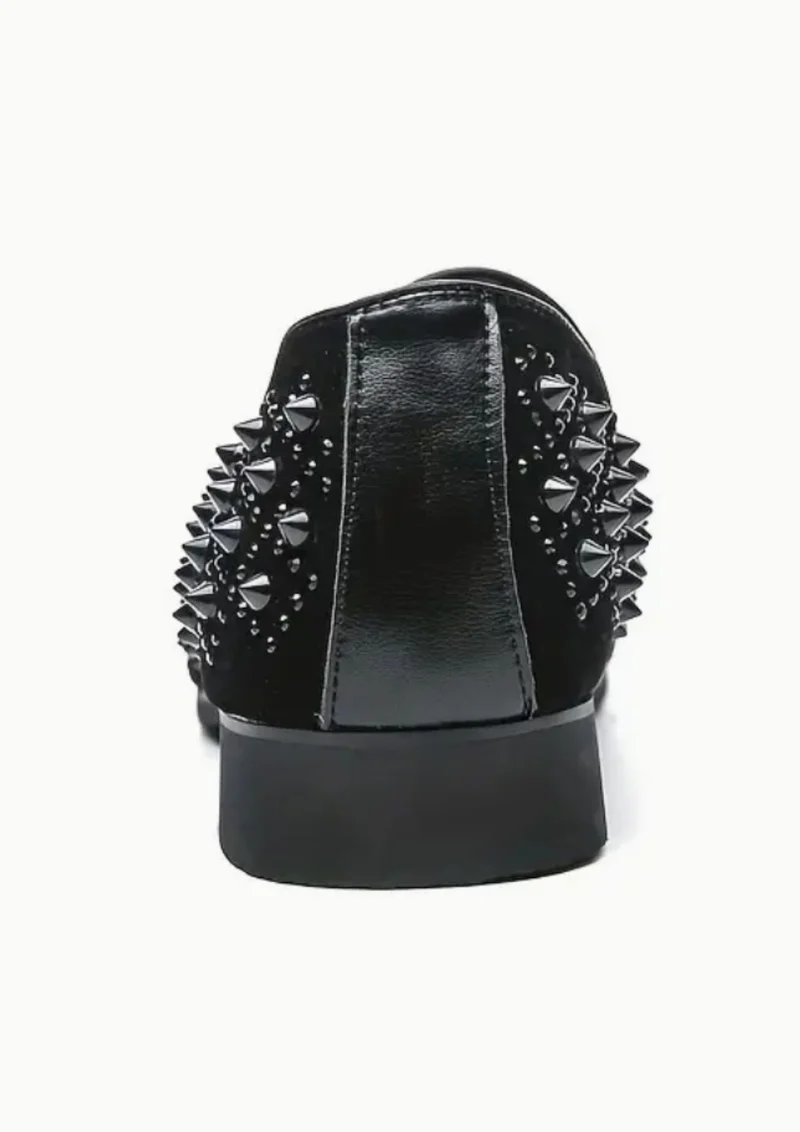 Mocassins Vernis Noirs Pour Hommes À Piques