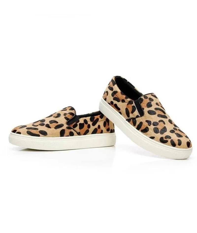 Mocassins Streetwear À Plateforme Motif Léopard