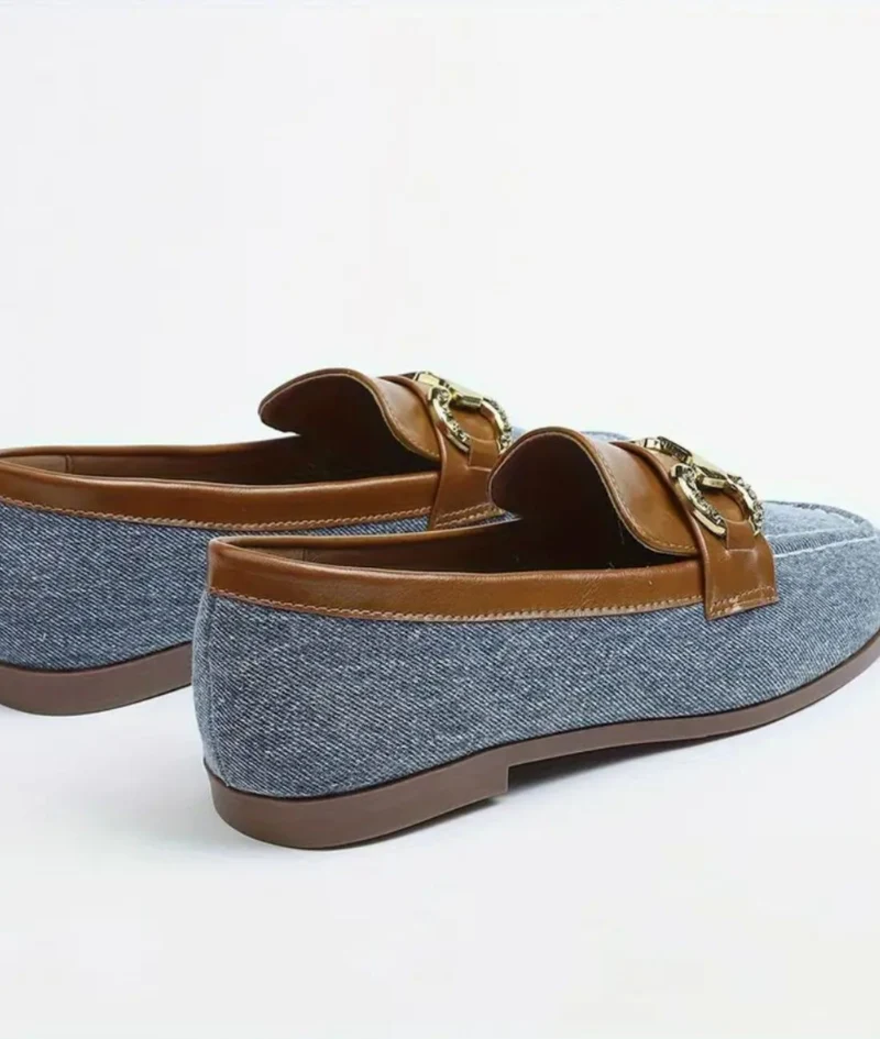 Mocassins Souples Style Bateau En Jean Bleu Pour Femme