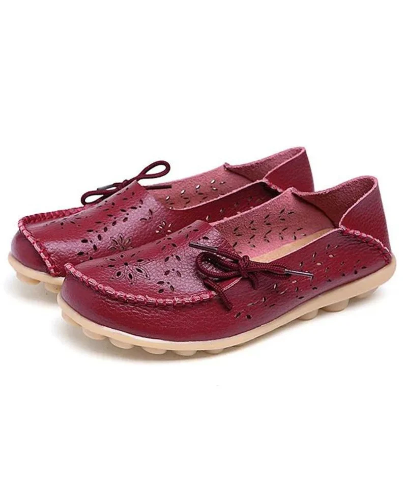 Mocassins Plats Souples Et Ajourés Avec Motifs Fleurs