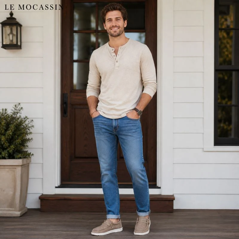 Mocassins Style Bateau À Lacets Tendance Pour Homme