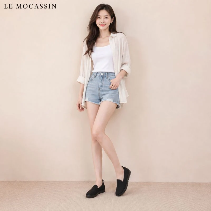Mocassins Souples En Maille Pour Femmes