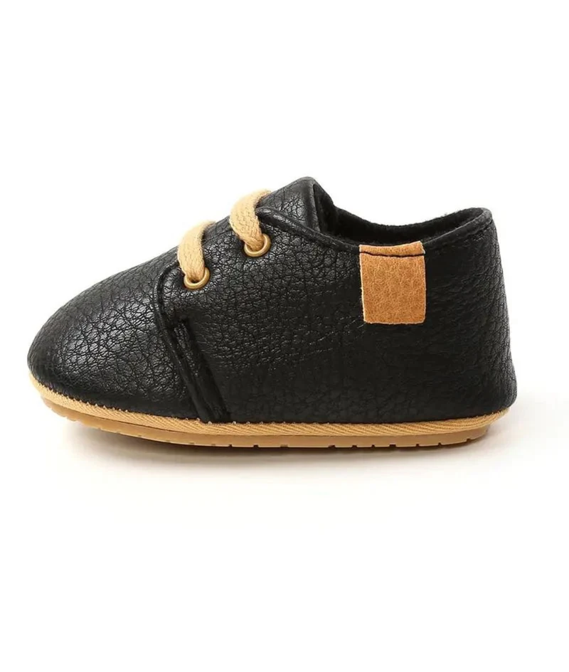 Mocassins Unis À Enfiler En Cuir Synthétique Pour Bébé