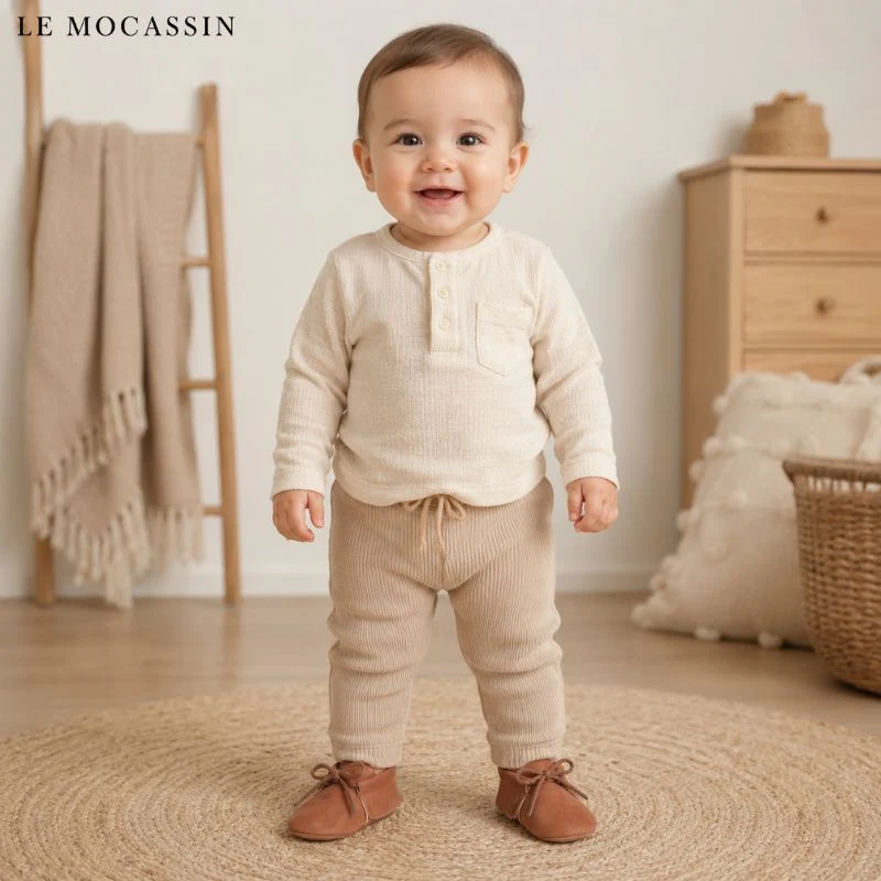 Mocassins Style Bateau à Lacets Pour Bébé Garçon