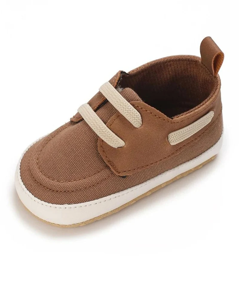Mocassins D’été En Toile Avec Bandes De Couleur Pour Bébé Garçon