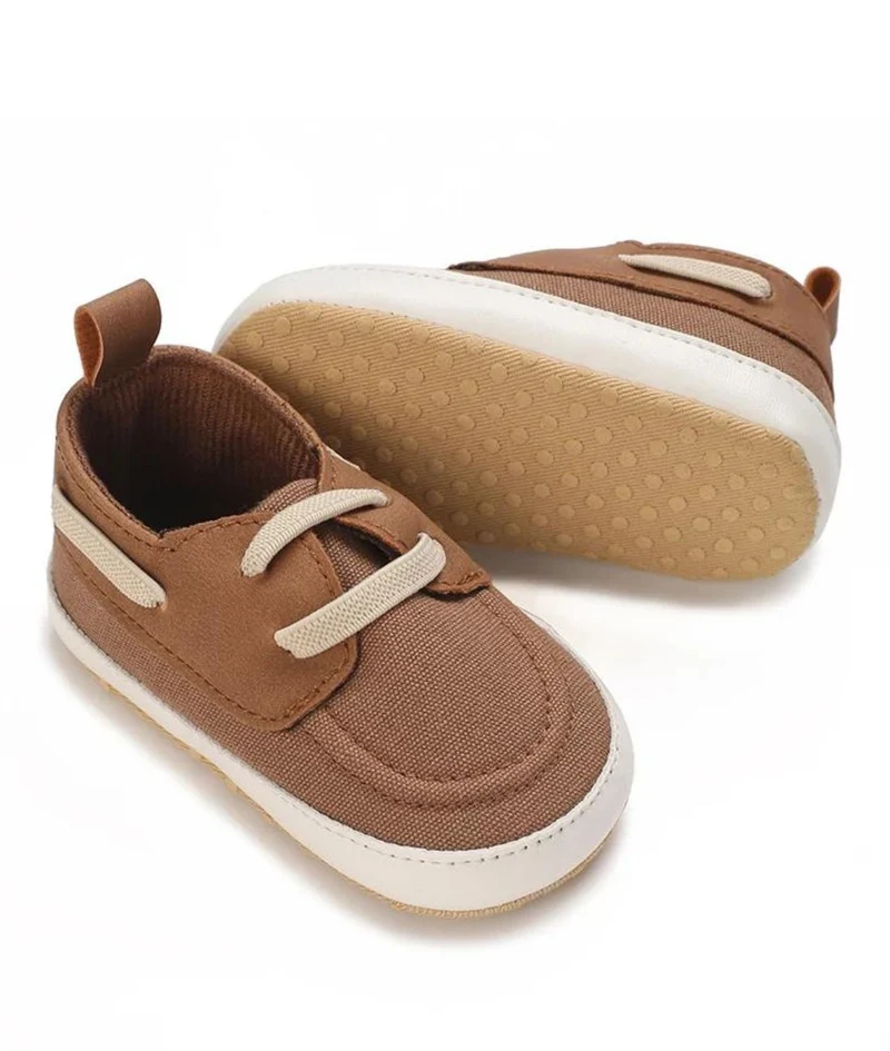 Mocassins D’été En Toile Avec Bandes De Couleur Pour Bébé Garçon
