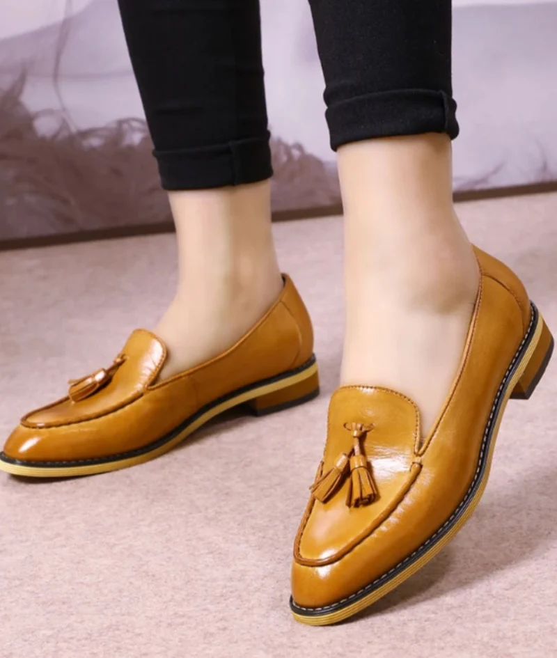 Mocassins Souples Et Élégants En Cuir Véritable Pour Femme
