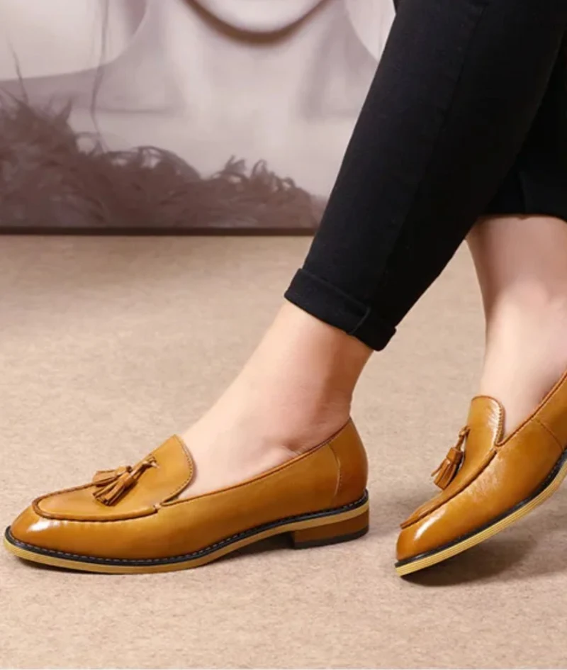 Mocassins Souples Et Élégants En Cuir Véritable Pour Femme