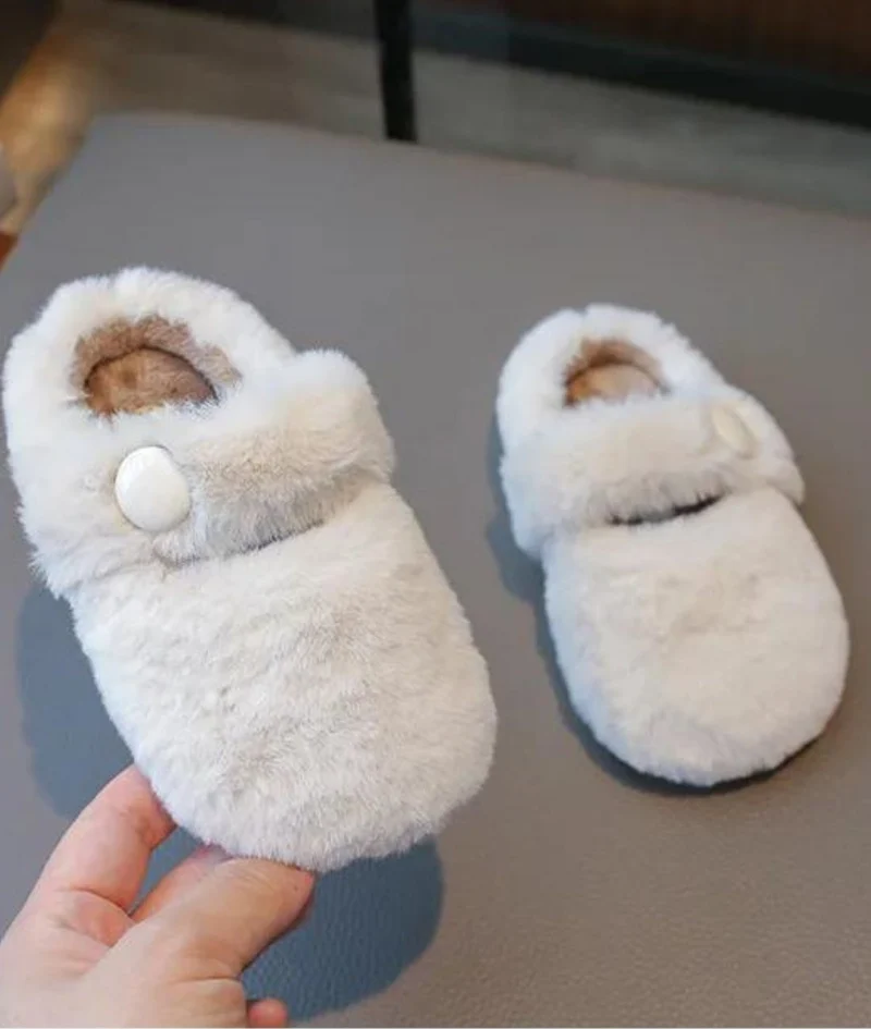 Mocassins En Fausse Fourrure Pour Enfants