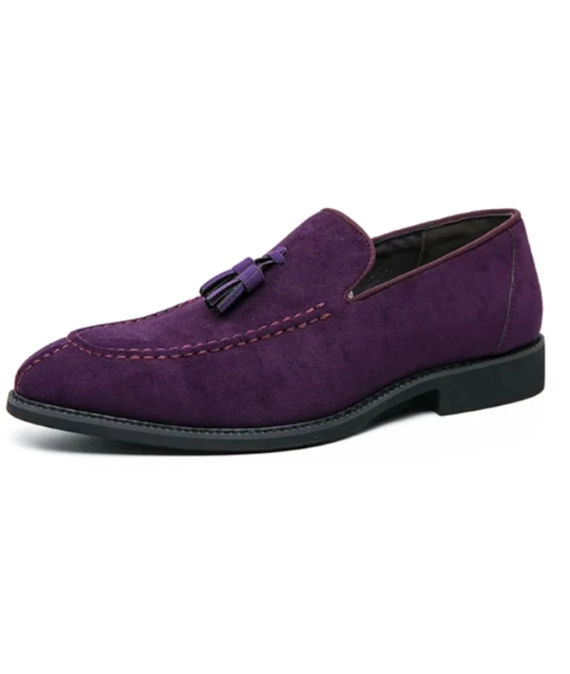 Mocassins Violets En Daim Pour Hommes